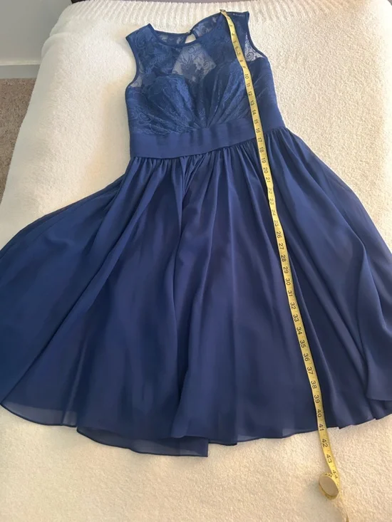 JJs House Navy Lace Bodice Midi Fit & Flare Dress Wedding Guest, Bridesmaid ,Mom - Picture 13 of 16